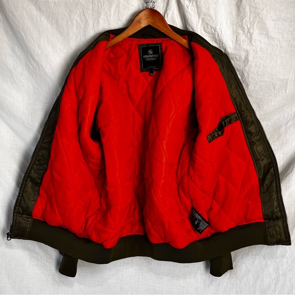 Vintage South Pole Bomber Jacket Mens L Large Green Coat Quilted Lined 90s Y2K - Picture 8 of 16